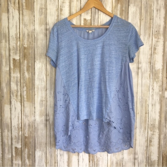 Umgee Tops - Umgee Blue High Low Blouse